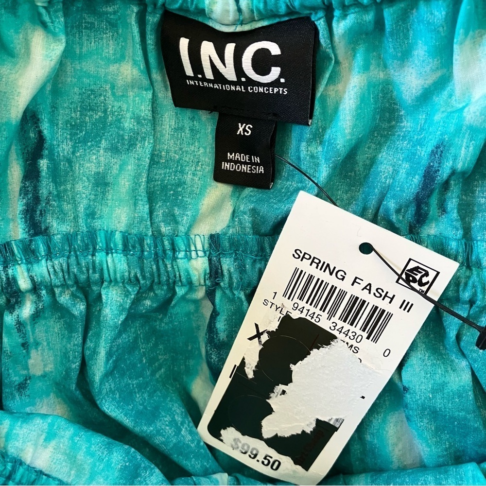 NWT INC International Concepts Women's Tie-dye Aqua Blue Maxi Dress (XS) - Picture 7 of 10